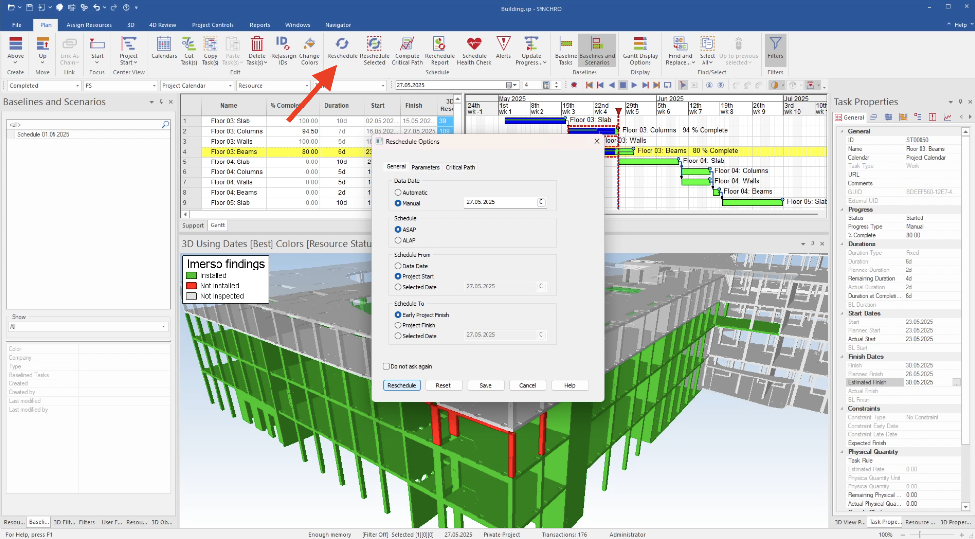 5. Reschedule (insert new ETAs into schedules)