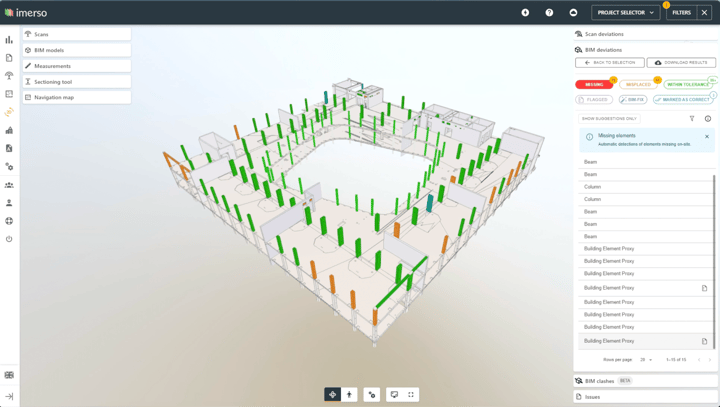 Lean Construction: The Imerso platform delivers reports on the As Built status of your project in minutes.