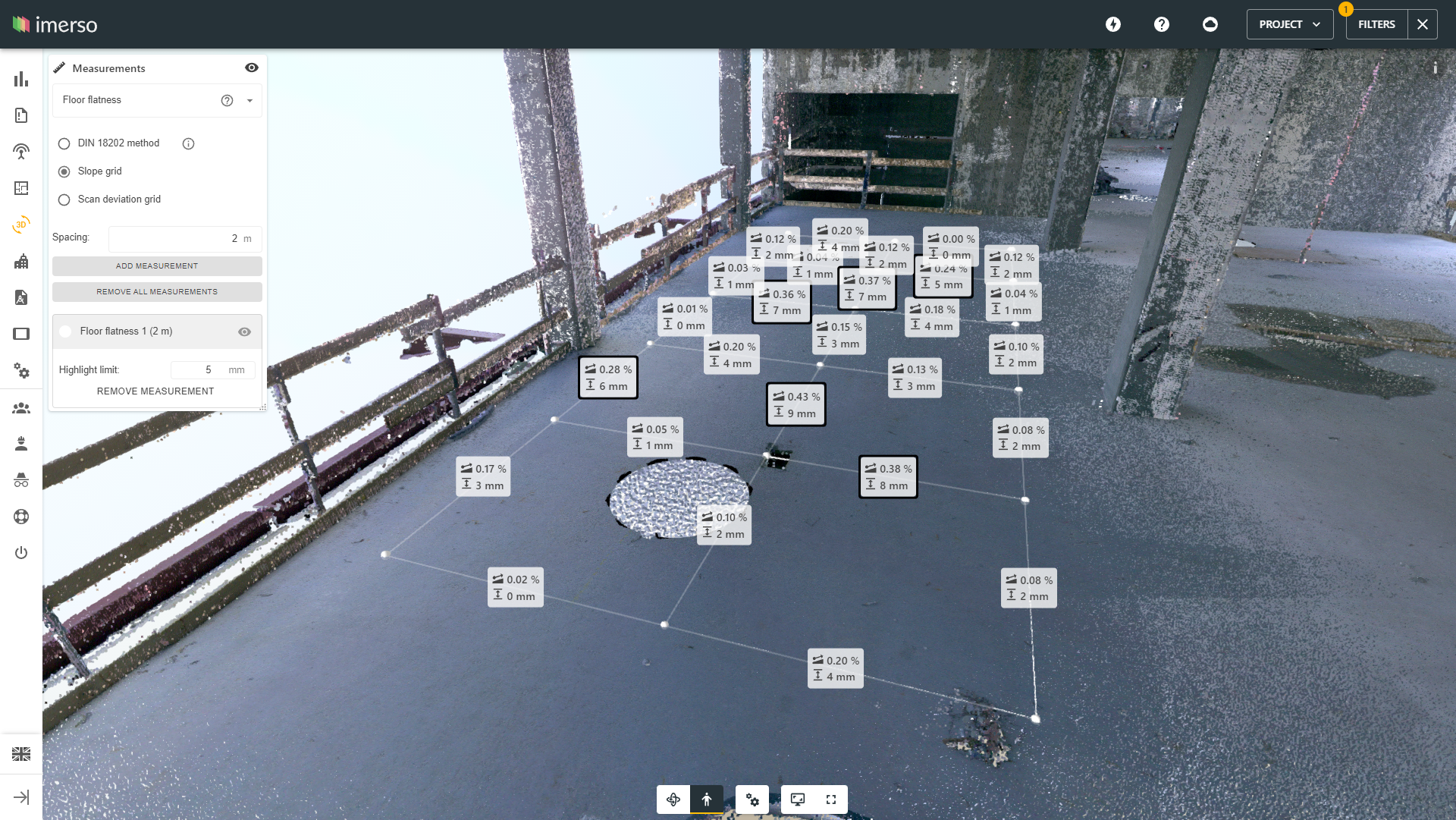 showing Slope Grid method for floor construction with Imerso.