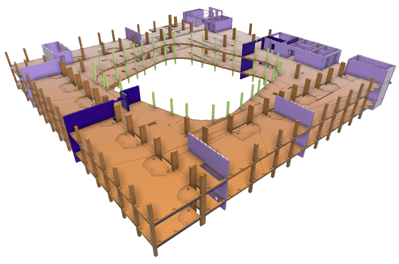 A screen showing construction BIM files uploaded to the Imerso platform. It shows a digital model of the construction project.