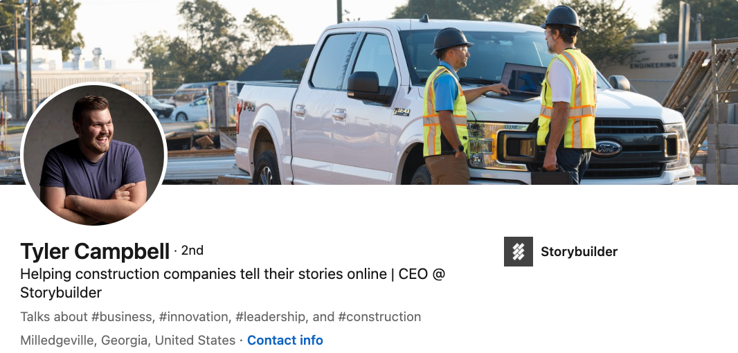 Tyler Campbell is helping construction companies tell their stories online. He talks about construction, construction tech, construction innovation