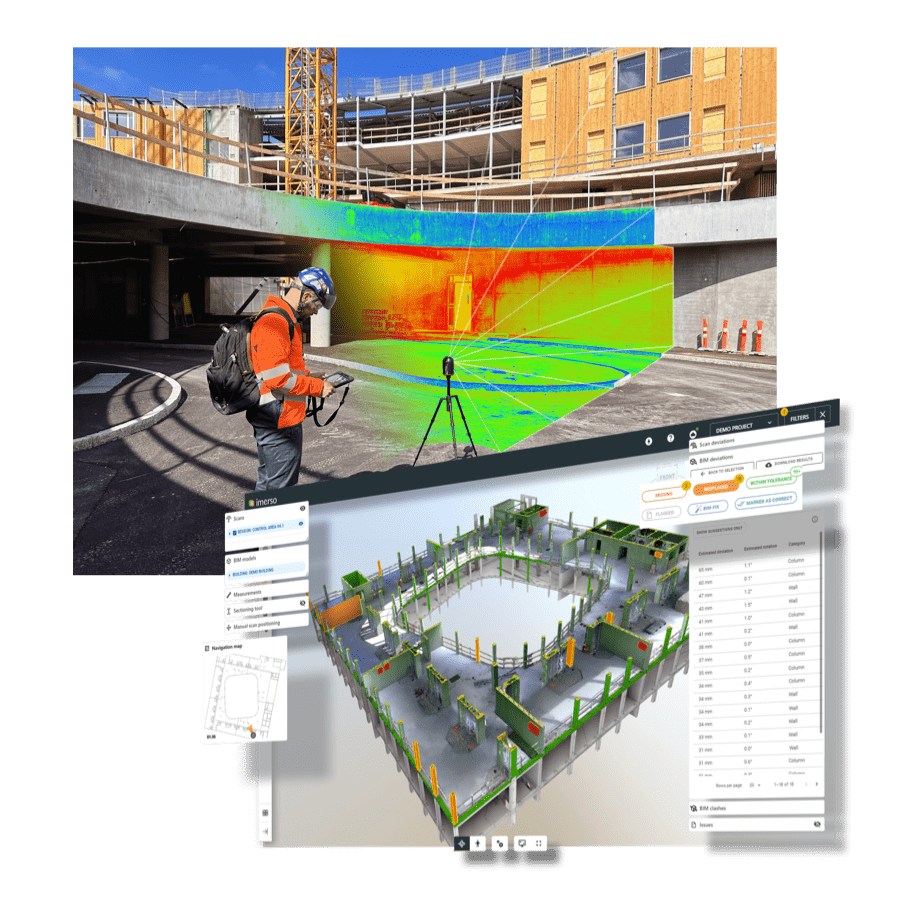 Imerso - digitale Baukontrolle mittels Punktwolken, BIM und KI im Bau