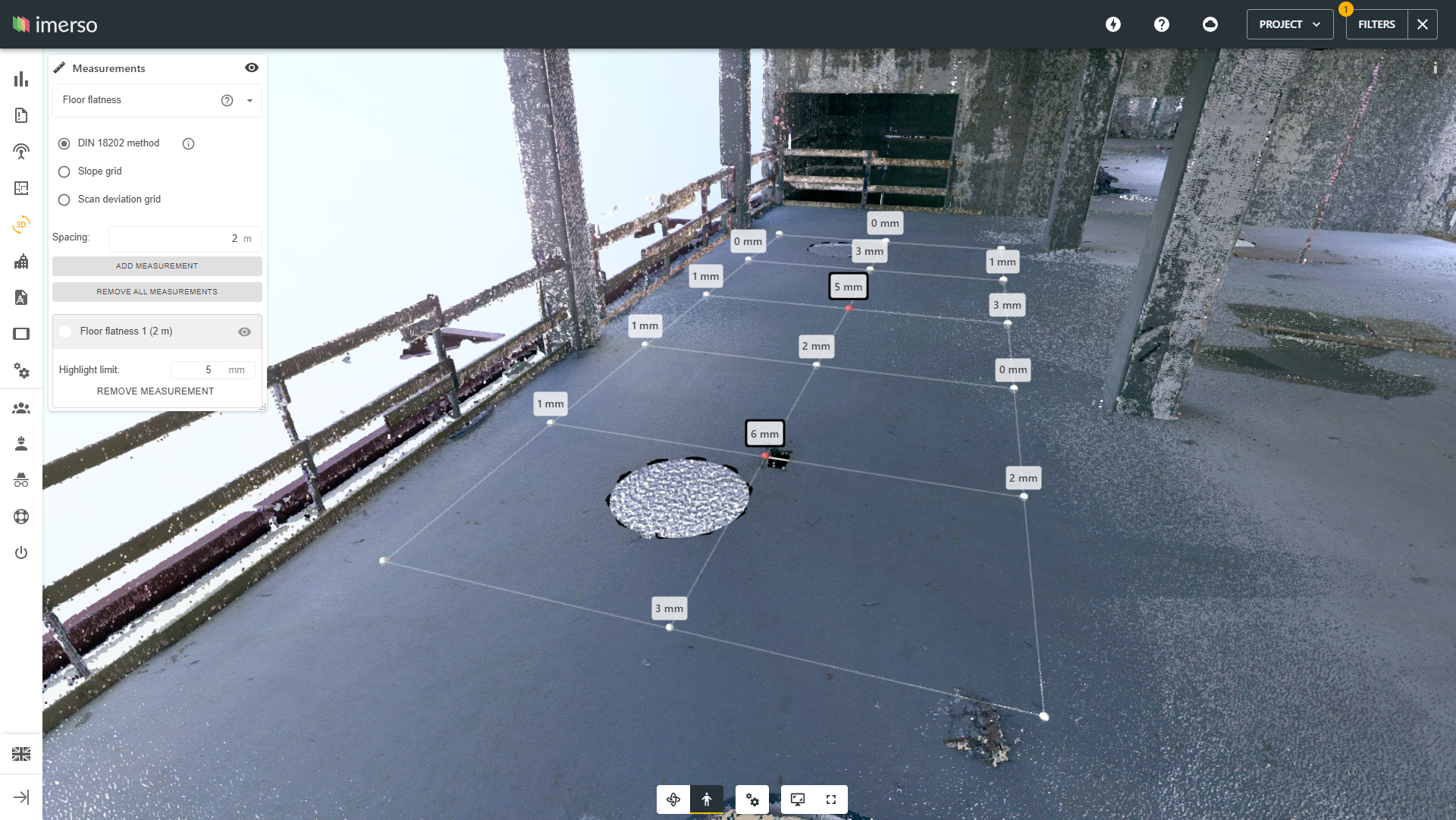 showing din 18202 method for floor construction with Imerso.